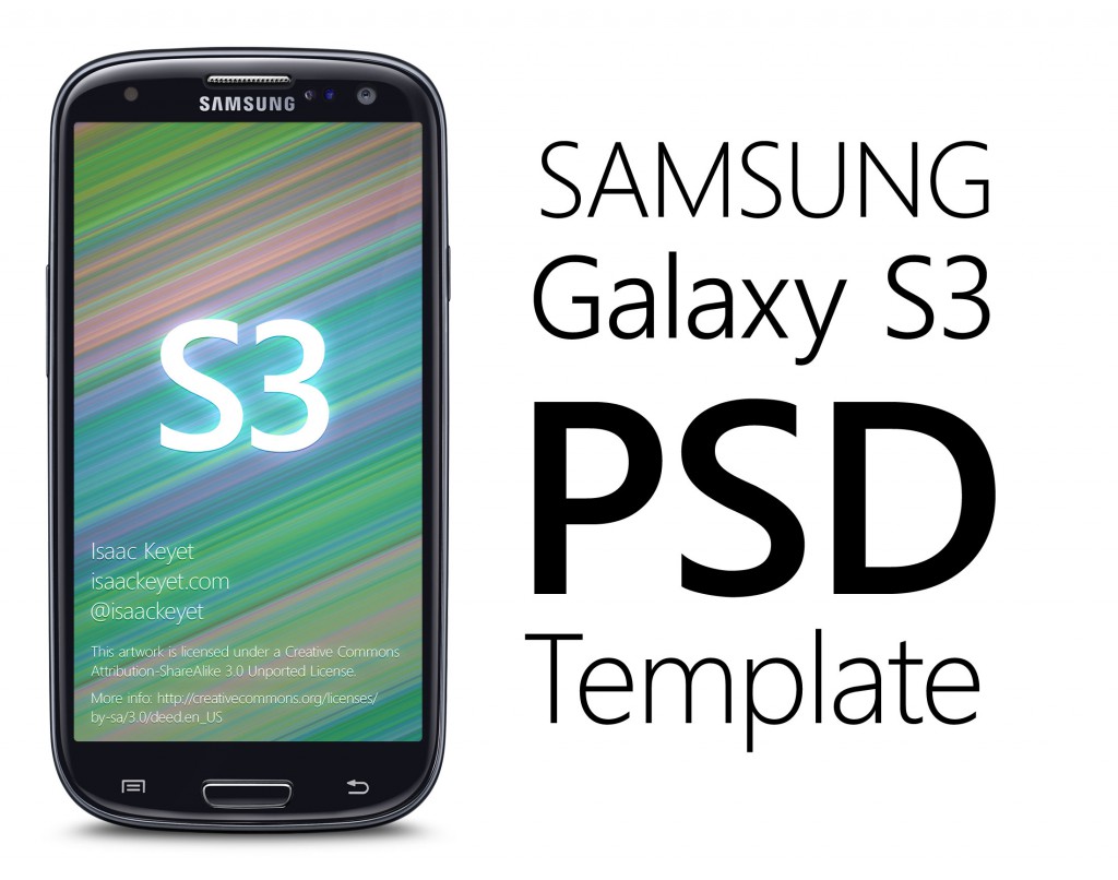 Samsung Galaxy S3 PSD Template